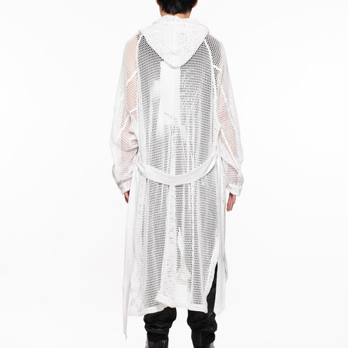 818KNM2-WHITE / メッシュフーデッドローブ - JULIUS